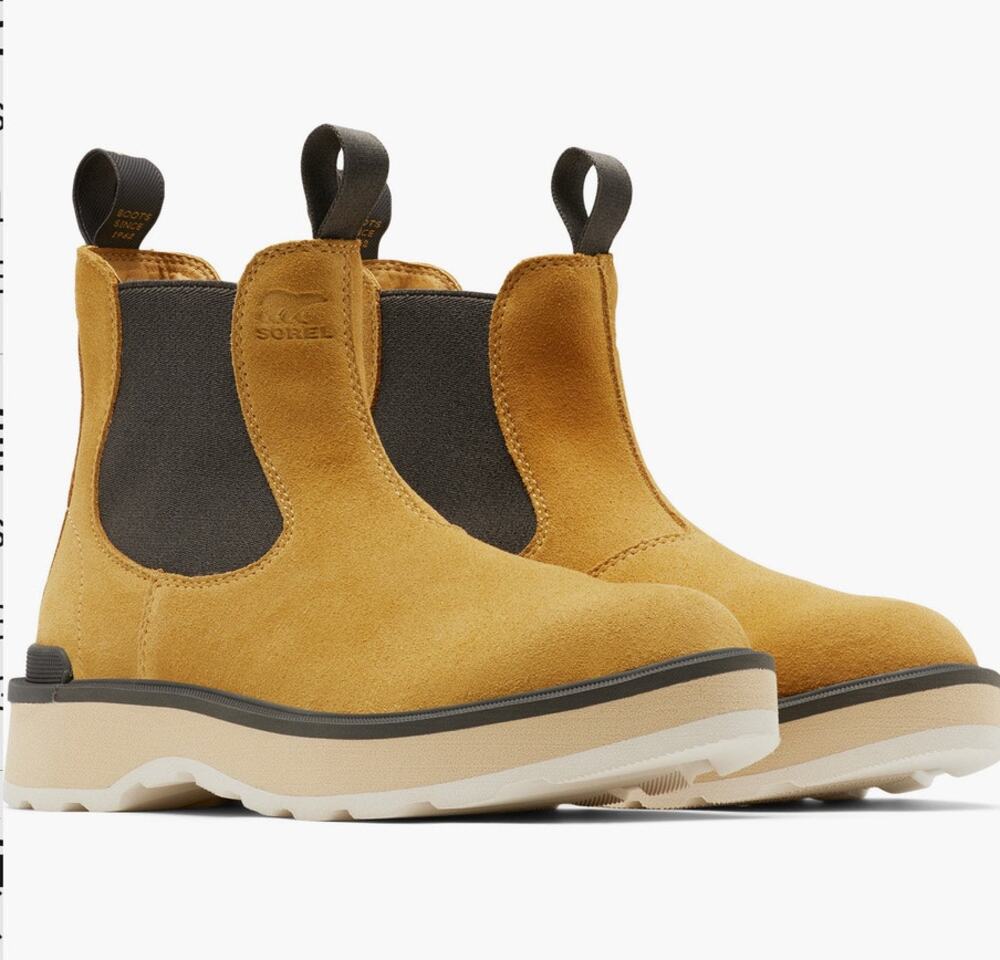 Sorel Women's Hi Line Chelsea Boot Geo Yellow Suede Size 8 NEW